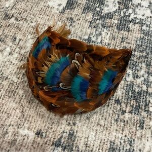 Women’s Vintage Skull Cap Pheasant Feather Headband Hat